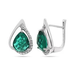 Серьги из серебра аквамарин выращ., Изида