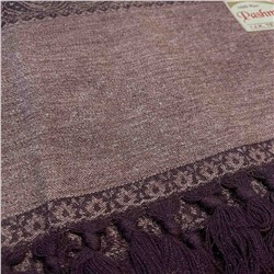 PASHMINA SHAWLS, Тёплый палантин с бахромой, цвет ФИОЛЕТОВЫЙ (размер 200 см. х 100 см.), 1 шт.