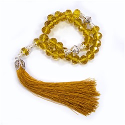 Чётки мусульманские SEW3908-71-1 ЖЁЛТЫЕ искусственный хрусталь (33 бусины), 1 шт.