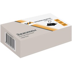 Зажим д/бумаг 25мм Workmate черный 12шт 65000300