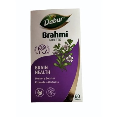 BRAHMI Tablets, Heart Health, Dabur (БРАХМИ, здоровье мозга, Дабур), 60 таб.