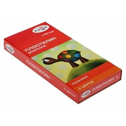 Пластилин  6цв.  Гамма "Мультики"  120г со стеком 280015/262529