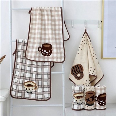 Полотенце из микрофибры "Бодрое утро" с атласной каймой 35*75 см.