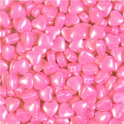 Посыпка кондитерская 3D Сердечки розовые перламутровые, 50 гр