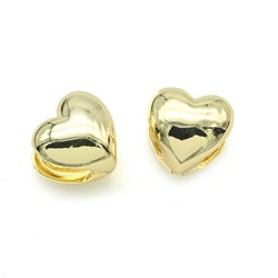 Серьги модные "Сердечки" 15*14мм, золотистые, 7г