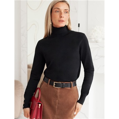 Водолазка тонкой вязки из хлопка с нейлоном