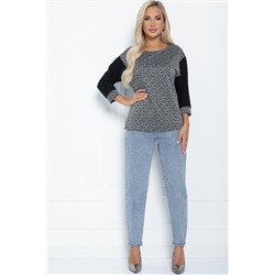 Блуза Греческие мотивы (черно-серая) Б11292