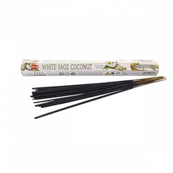 Hem Incense Sticks WHITE SAGE COCONUT (Благовония БЕЛЫЙ ШАЛФЕЙ КОКОС, Хем), уп. 20 палочек.