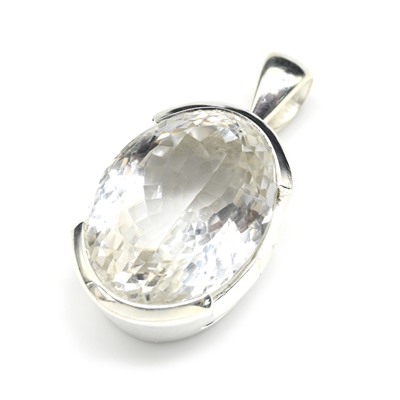 Кулон С925 из горного хрусталя 16*25мм, 14,4г