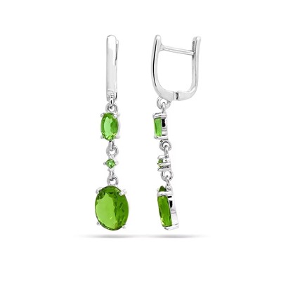 Серьги из серебра султанит, Либерти
