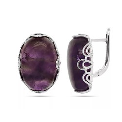 Серьги из серебра аметист, МЦВ218