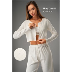 Женская пижама - тройка из ажурного хлопка Happyfox