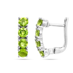 Серьги из серебра перидот, Монако