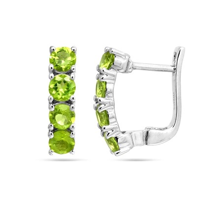 Серьги из серебра перидот, Монако
