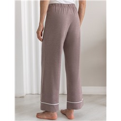 Укороченные брюки из эластичного хлопка с контрастным кантом