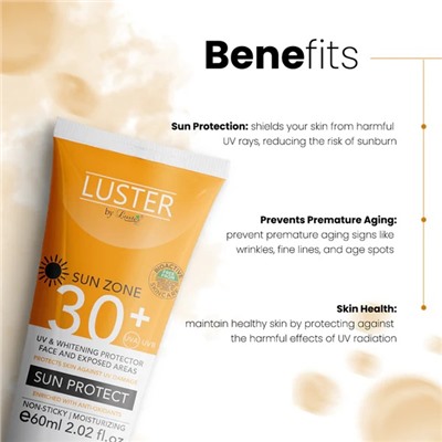 30+ SUN PROTECT Cream, Luster (СОЛНЦЕЗАЩИТНЫЙ крем для лица, Ластер), 60 мл.