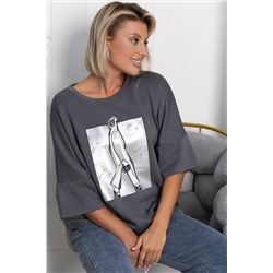 Блуза Фауст (серая) Б14203-20М