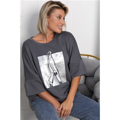 Блуза Фауст (серая) Б14203-20М