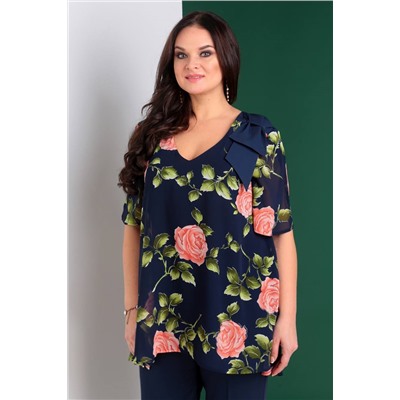 Liona Style 673 синий, Брюки,  Блуза