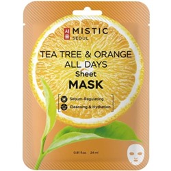 MISTIC TEA TREE&ORANGE Маска тканевая с экстр.чайного дерева и апельсина 24мл