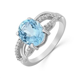 Кольцо из серебра топаз, Анетта