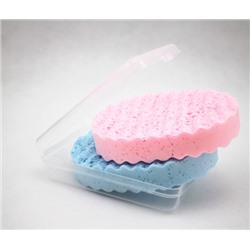 SALE 10% Спонж для умывания в индивидуальной коробочке, эффект легкого пиллинга, 1 шт.