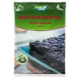Хрустящая морская капуста со вкусом васаби Nori Land, 18 г Акция