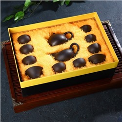 Набор для чайной церемонии керамический «Красная глина», 11 предметов: 8 пиал 50 мл, чайник 220 мл, чахай с фильтром 120 мл, цвет коричневый