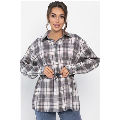 Рубашка хлопковая Джанет (серо-коричневая) Б14276-4М