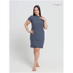 Платье-футболка женское сине-белый