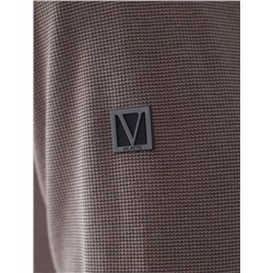 Лонгслив из мягкого фактурного трикотажа с плетеным воротником поло на молнии