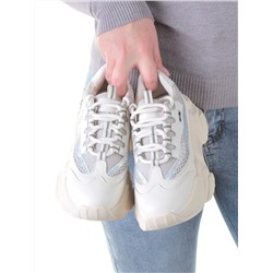 FDSJ03-2P BEIGE Кроссовки женские (натуральная кожа, текстиль) размер 37