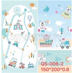 Коврик складной детский двусторонний водонепроницаемый 150*200 см QS-006-2, QS-006-2