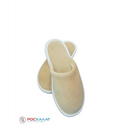 Тапочки из велюра с закрытым мысом бежевые ТВ-02 (31)