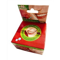 Herbal CLOVE & MANGOSTEEN PEEL Toothpaste, 5 Star (Отбеливающая зубная паста ГВОЗДИКА И КОЖУРА МАНГОСТИНА), шайба, 25 г.