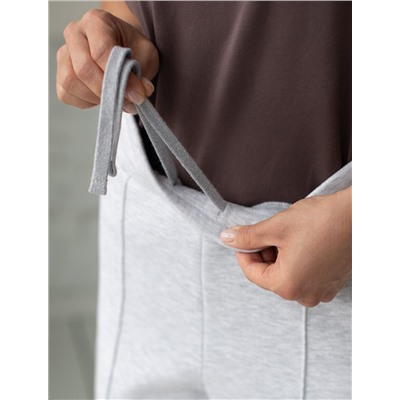 Теплые прямые брюки из эластичного футера трехнитки с начесом