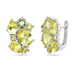 Серьги из серебра лимонный топаз, Джаккет