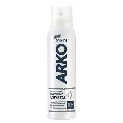 Дезодорант  мужской спрей ARKO CRYSTAL 150мл АКЦИЯ! СКИДКА 5%