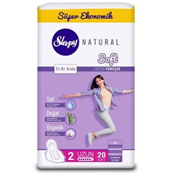 SLEEPY NATURAL Прокладки гигиен. Soft классик Длинные 6к. 20шт ДУО (Турция)