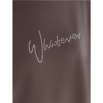 Футболка оверсайз с принтом стразами из премиального хлопка с эластаном