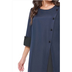 Платье темно-синее с черной вставкой