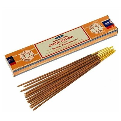 Nag Champa DIVINE KARMA Incense, Satya (Благовония НАГ ЧАМПА БОЖЕСТВЕННАЯ КАРМА, Сатья), 15 г.