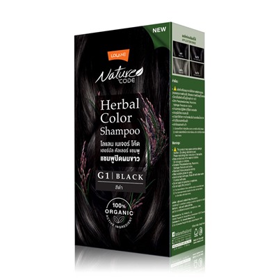 NATURE CODE Herbal Color Shampoo G1 BLACK, Lolane (Травяной оттеночный шампунь G1 ЧЁРНЫЙ, Лолейн), 55 мл. - СРОК ГОДНОСТИ ДО 3 НОЯБРЯ 2024 ГОДА