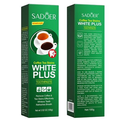 Зубная паста для удаления налета от кофе и чая Sadoer Coffee Tea Stains , 100 гр.