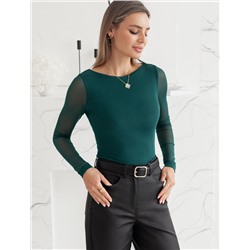 Джемпер с прозрачными рукавами