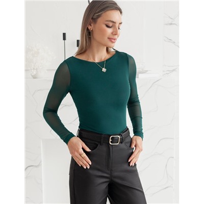 Джемпер с прозрачными рукавами