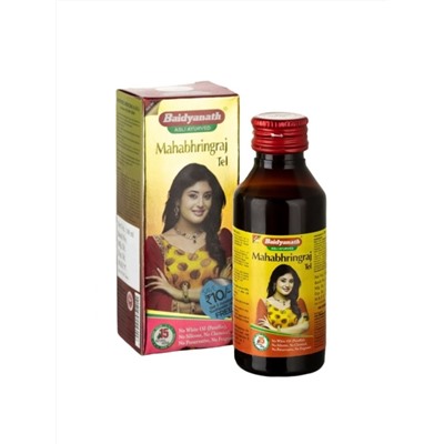 MAHABHRINGRAJ OIL Baidyanath (Махабринградж масло для волос, Бадьянатх), 50 мл. - СРОК ГОДНОСТИ ДО 30 ИЮНЯ 2025 ГОДА