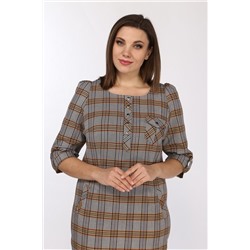 Lady Style Classic 432/6 клетка_серо-оранжевый, Платье