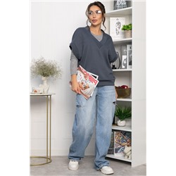 Костюм трикотажный Уютный шарм (серо-синий) К14251-5М