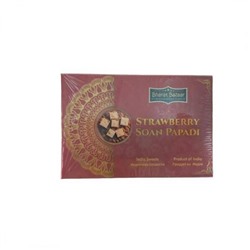 STRAWBERRY Soan Papdi, Bharat Bazaar (Соан Папди со вкусом КЛУБНИКИ, индийские сладости из нутовой муки, Бхарат Базар), 250 г.